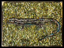 Blue skink tile mosaic